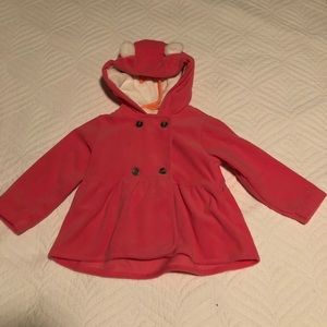 Pink hooded coat
